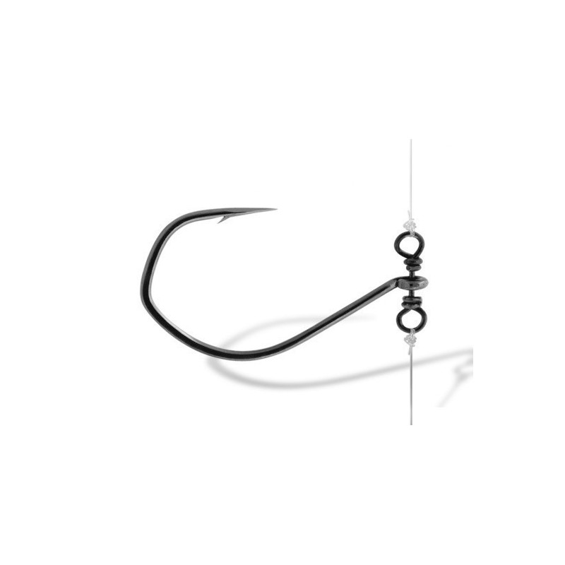 VMC Zero Line Twist 2/0 Spinshot Drop Shot Hooks – 4-Pack For Freshwater & Saltwater