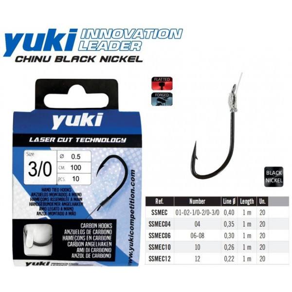 Yuki Chinu Black Nickel Hook (hand tied)