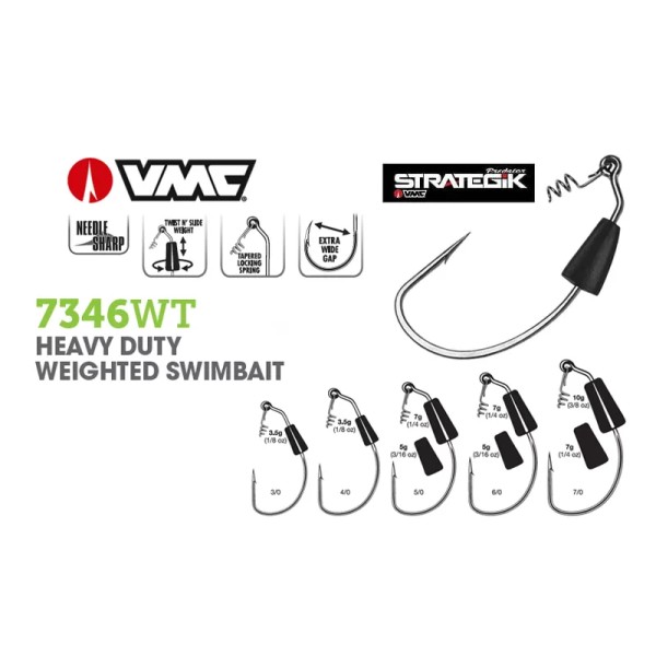 VMC 7346WT - MYSTIC® PREDATOR Heavy Duty Weighted Swimbait (4 anzóis)